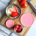 Ecococoon Stainless Steel Snack Pots - Pink Rose