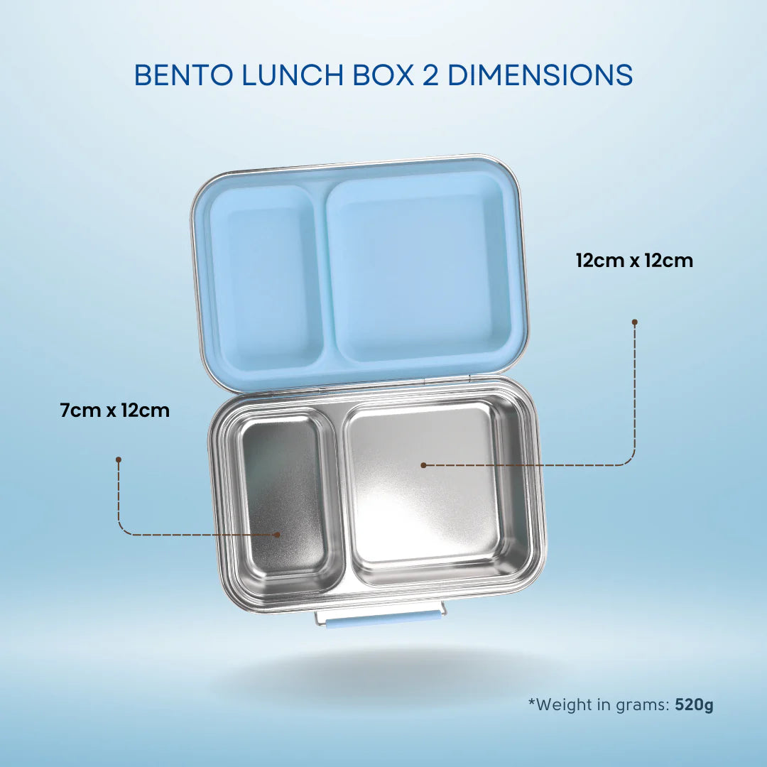 Ecococoon Bento Box 2 Stainless Steel - Leak Proof - Blueberry