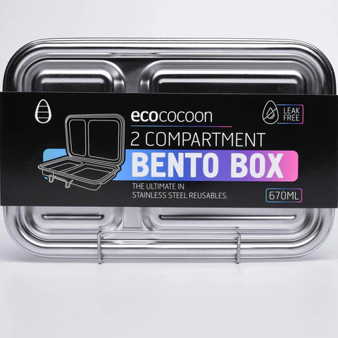 Ecococoon Bento Box 2 Stainless Steel - Leak Proof - Opaque