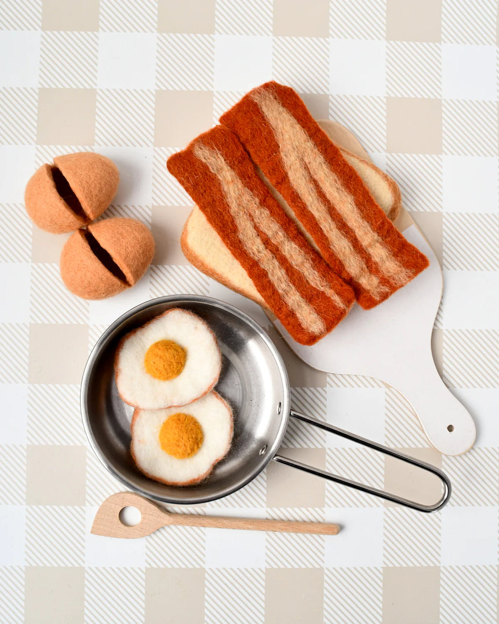 Tara Treasures - Felt Bacon and Eggs Breakfast Set