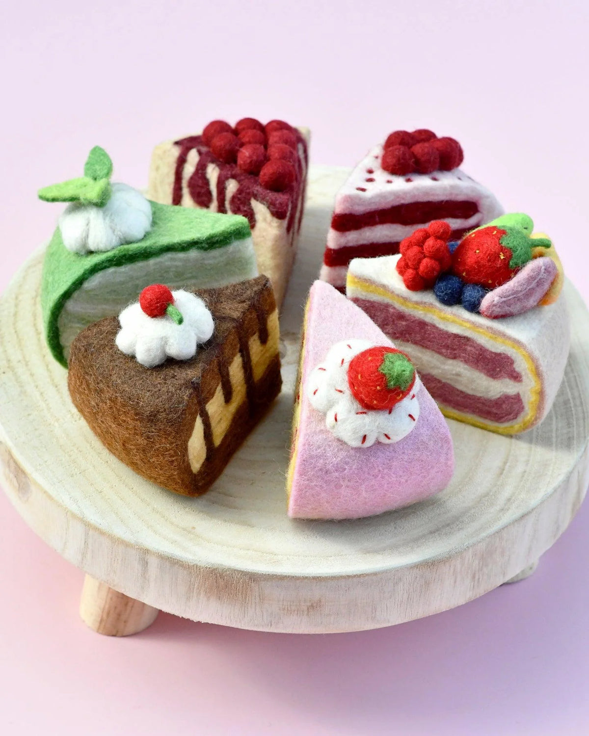 Tara Treasures - Felt Fresh Fruit Torte Slice