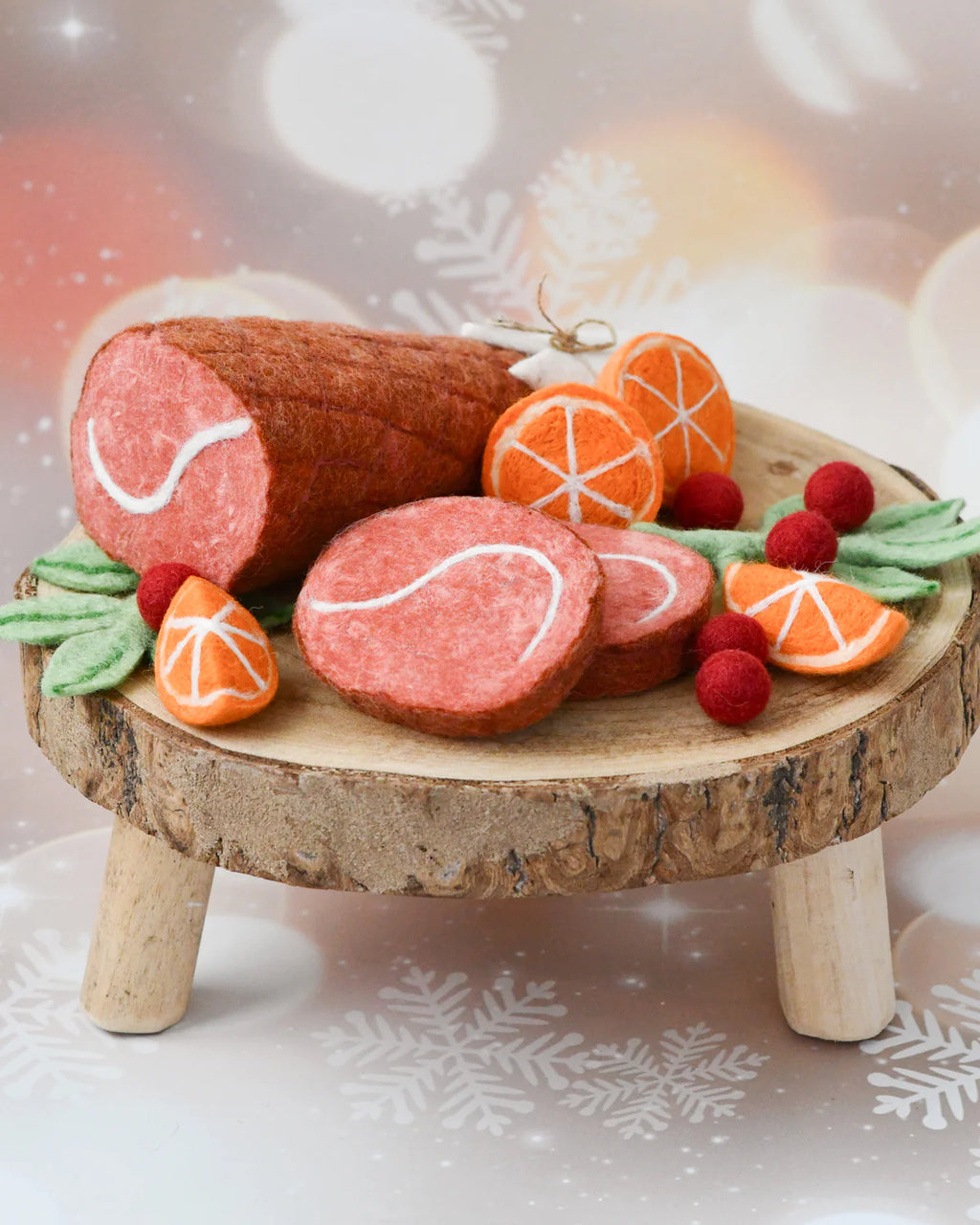 Tara Treasures - Felt Christmas Ham Feast Play Food Set