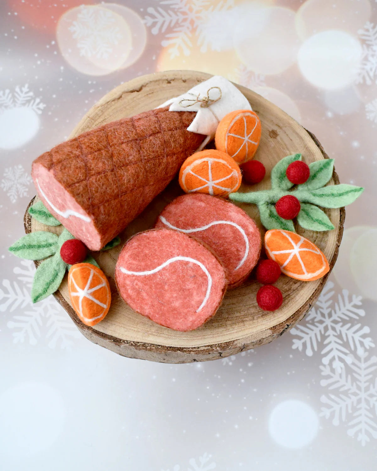 Tara Treasures - Felt Christmas Ham Feast Play Food Set