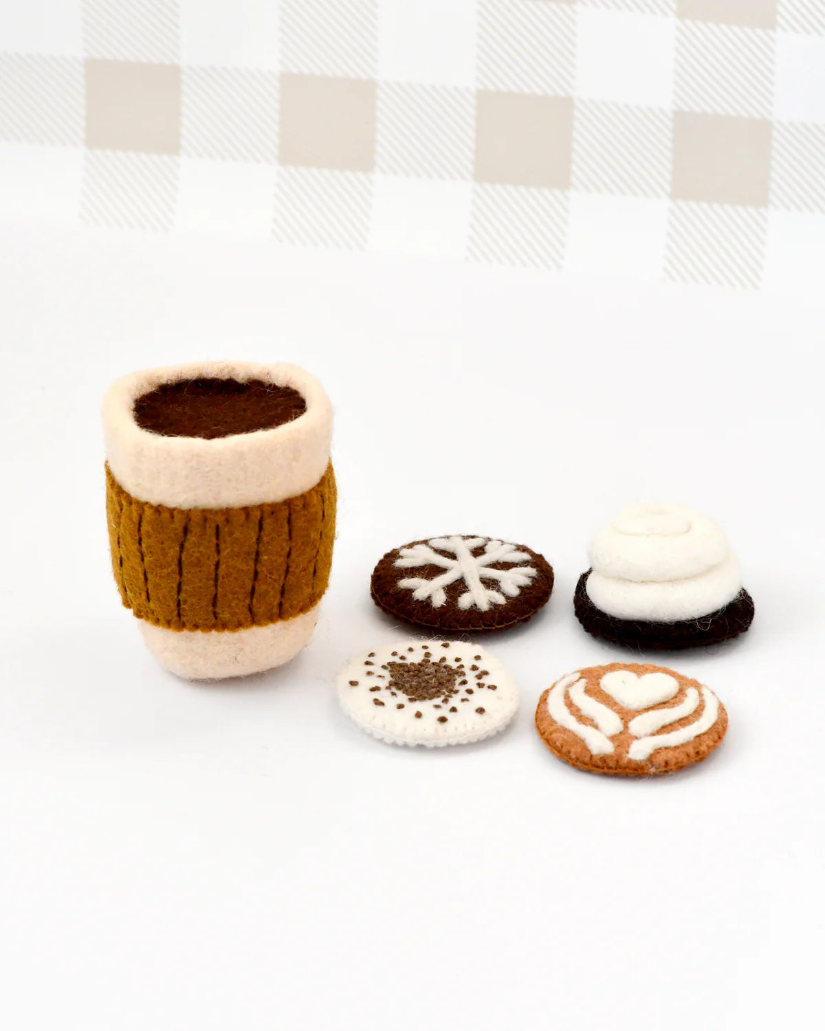 Tara Treasures - Felt Coffee Cup with Interchangeable Toppings