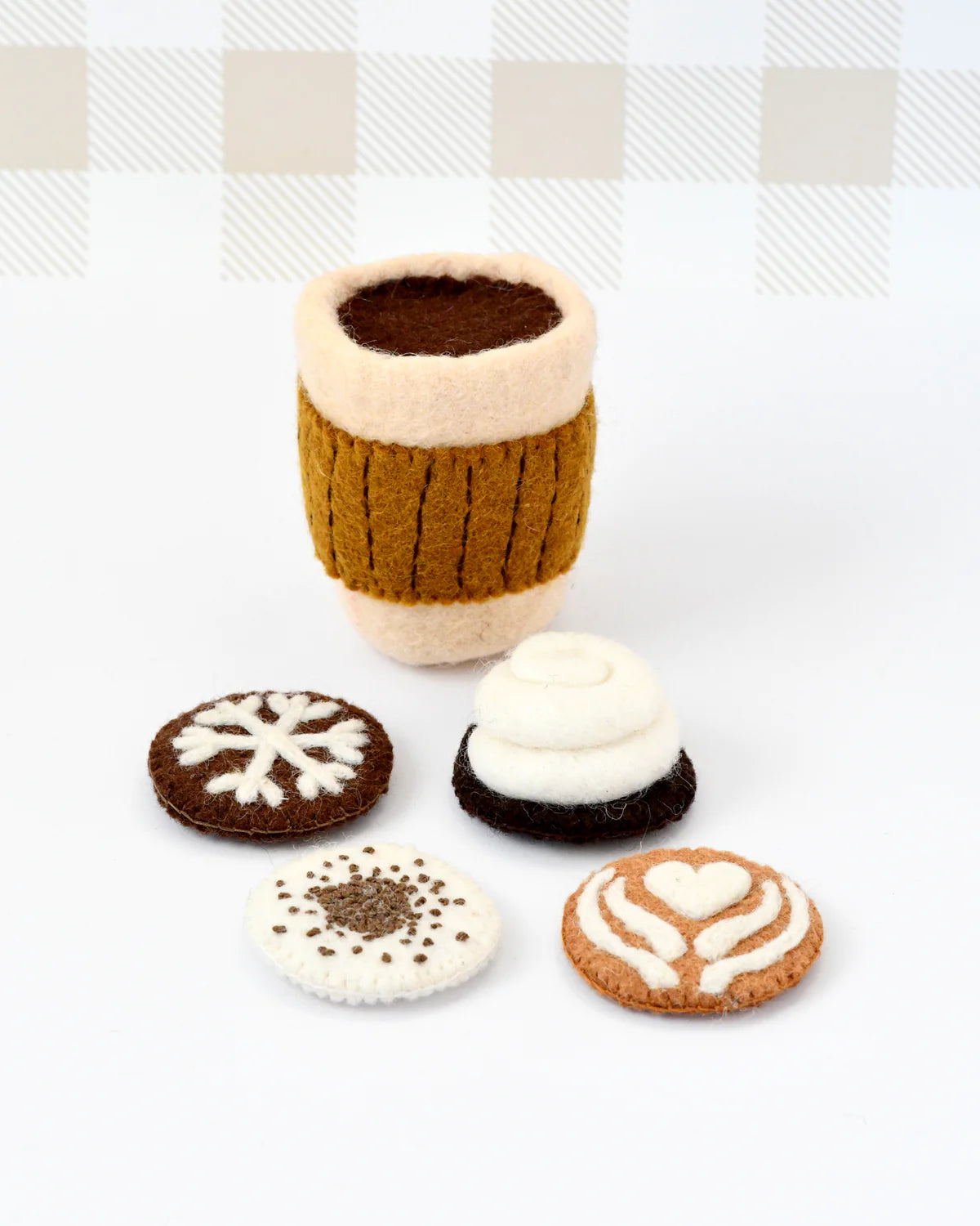 Tara Treasures - Felt Coffee Cup with Interchangeable Toppings