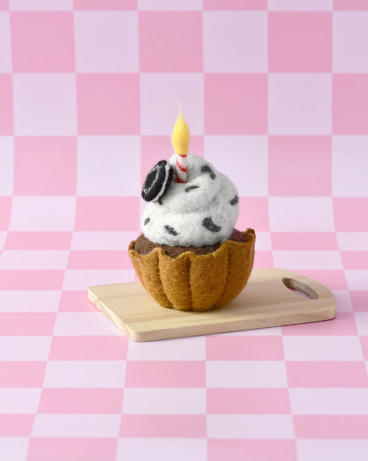 Tara Treasures - Felt Giant Oreo Cupcake with Candle