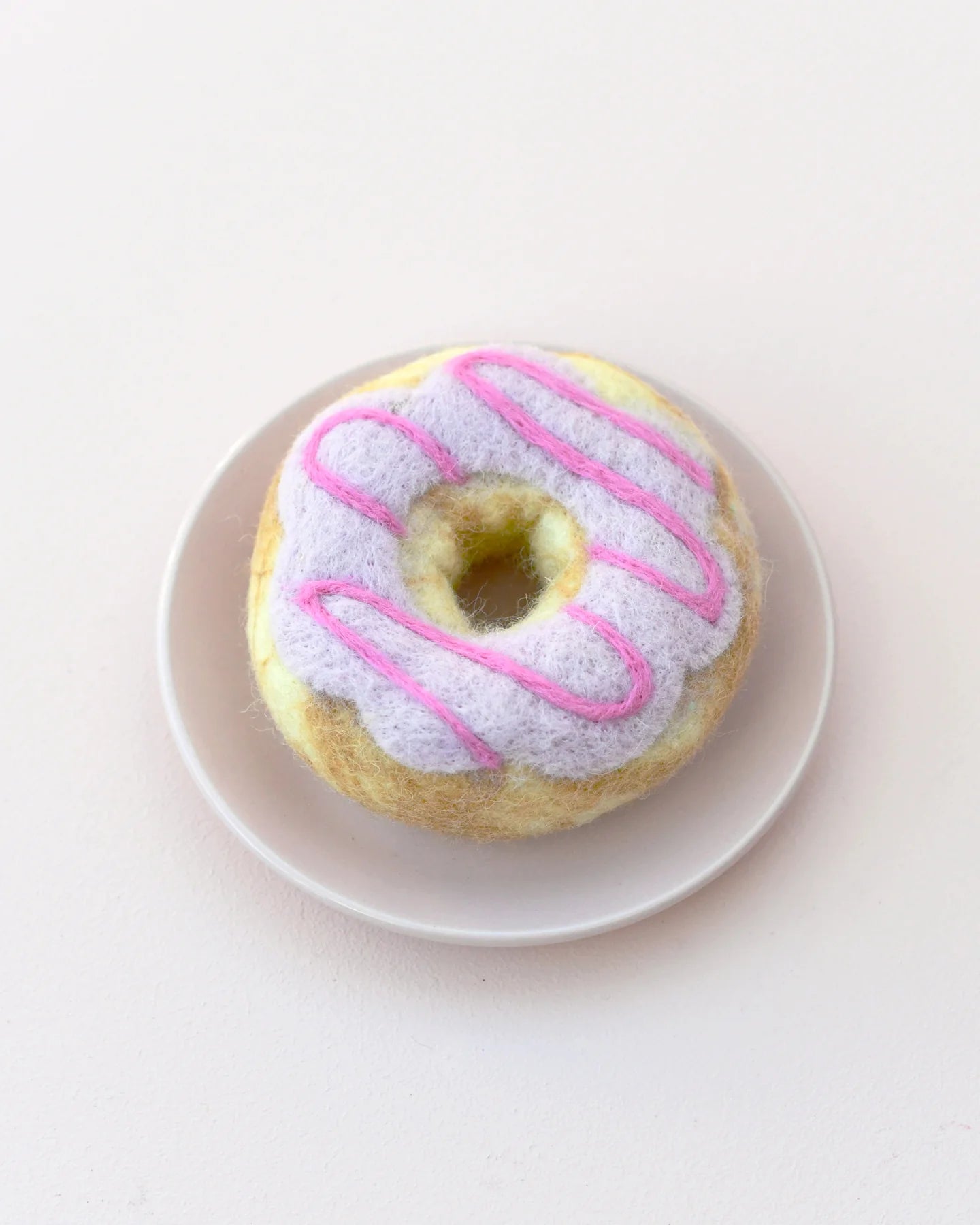 Tara Treasures - Felt Doughnut (Donut) with Pastel Frosting and Pink Drizzle