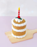 Tara Treasures - Felt Spongecake with Holly Berries and Candle