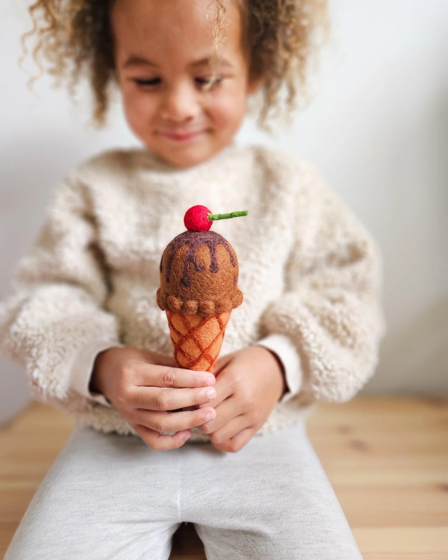 Tara Treasures - Felt Double Chocolate Ice Cream with Cherry