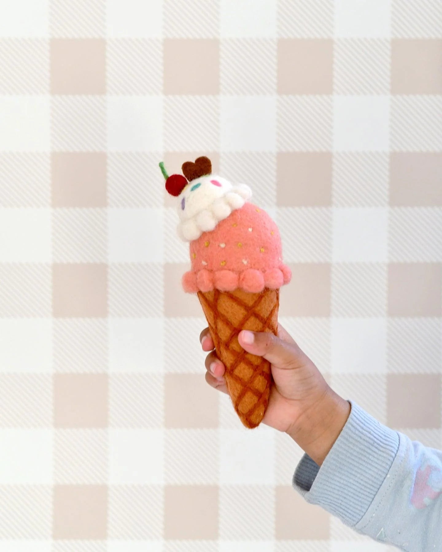 Tara Treasures - Felt Watermelon and Coconut Sorbet Ice Cream (2 Scoops)