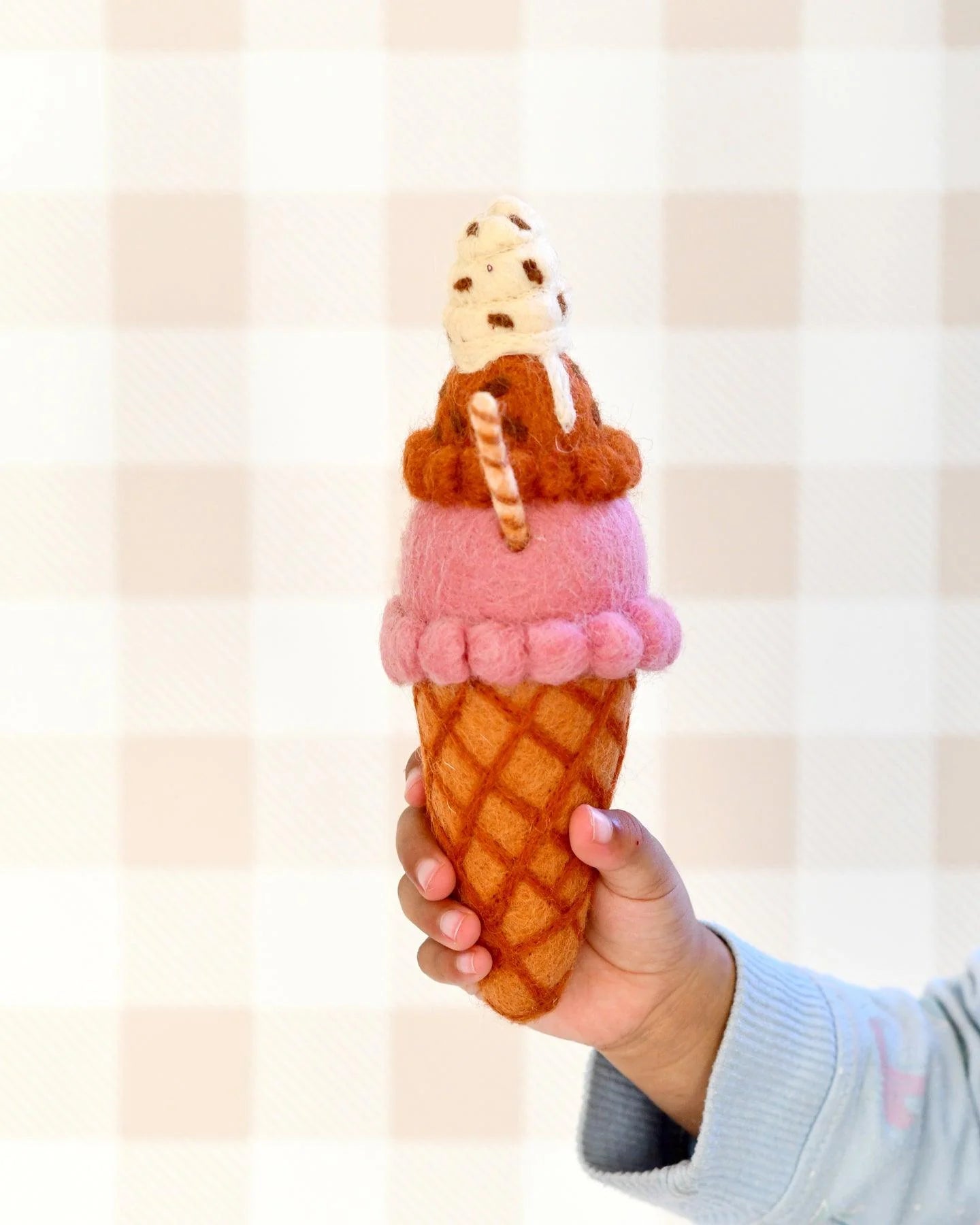 Tara Treasures - Felt Neapolitan (Harlequin) Ice Cream