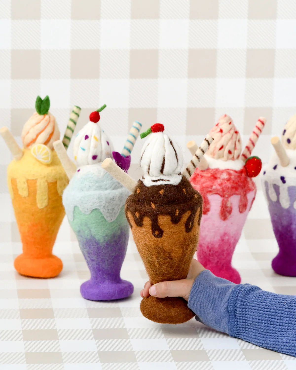 Tara Treasures - Felt Chocolate Milk Shake Play Food