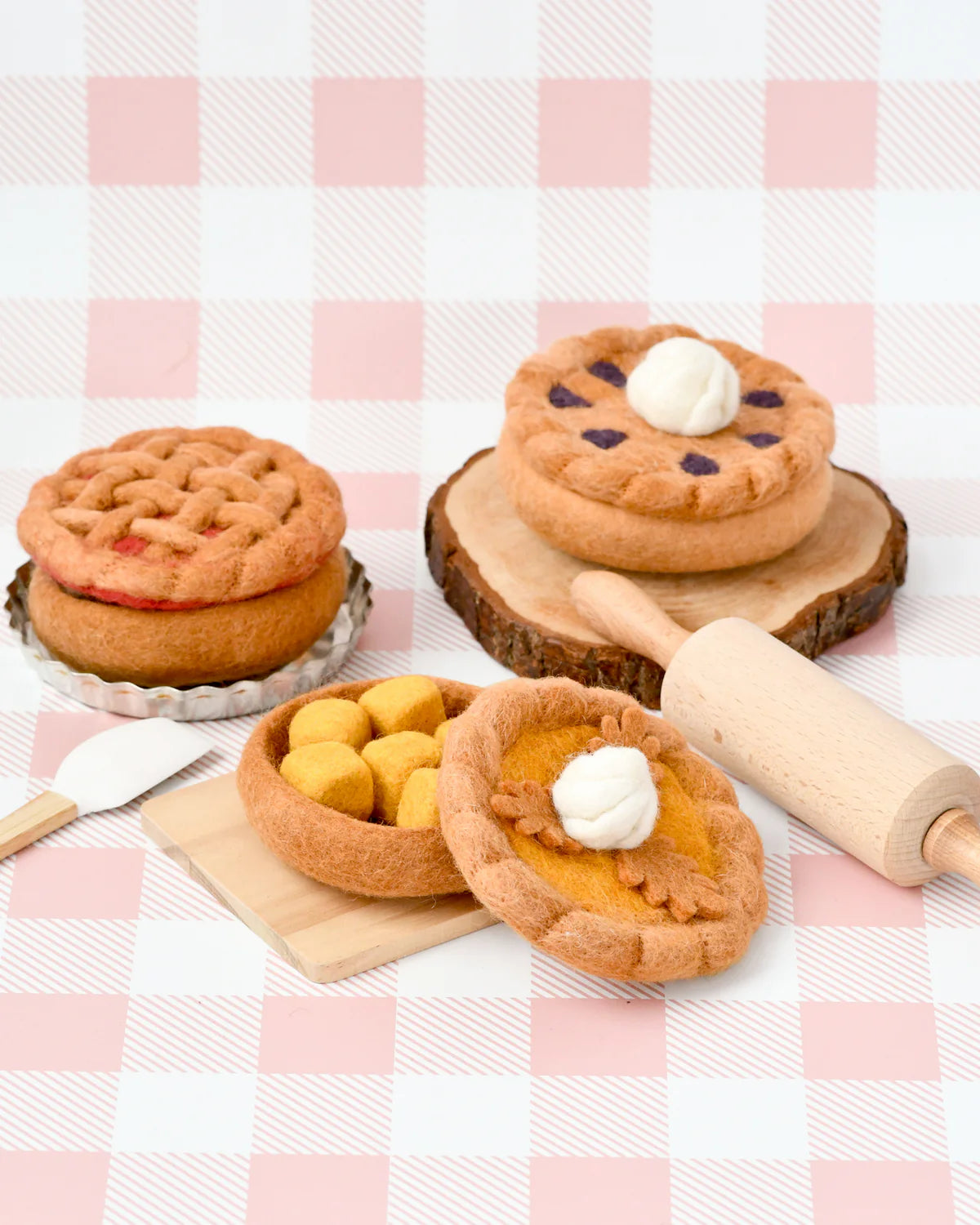 Tara Treasures - Felt Pumpkin Pie Play Food Set