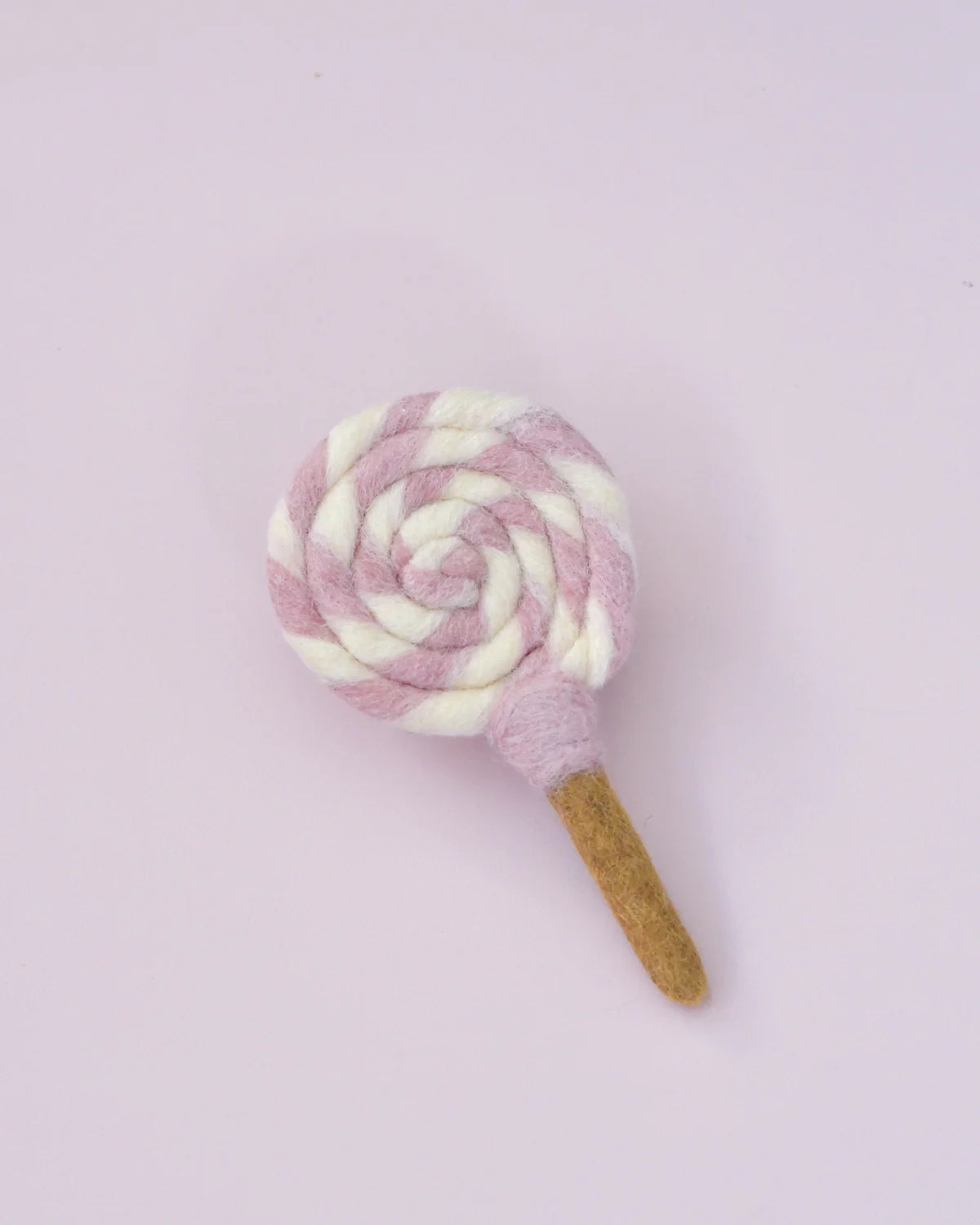 Tara Treasures - Felt Pink and White Swirl Lollipop