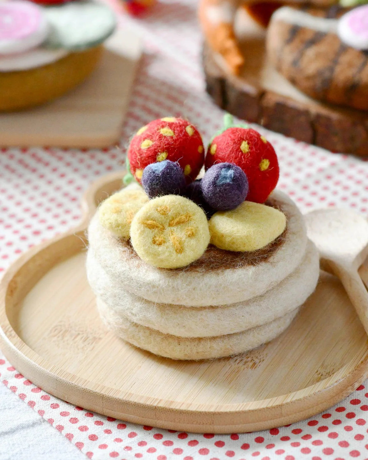 Tara Treasures - Felt Pancake Stack Play Food Set