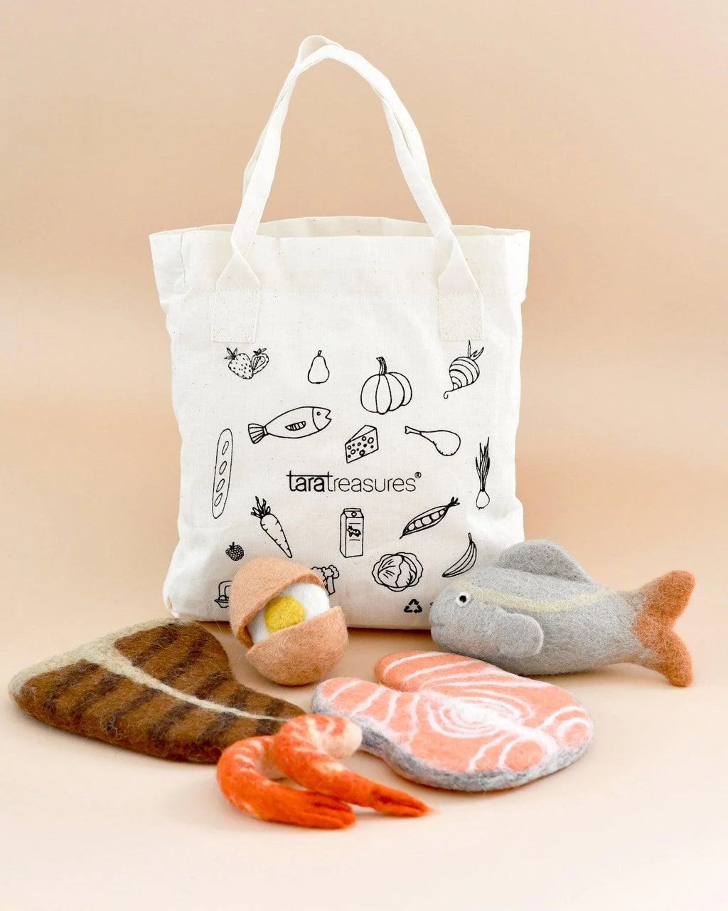 Tara Treasures - Felt Food Groups Play Food - Protein