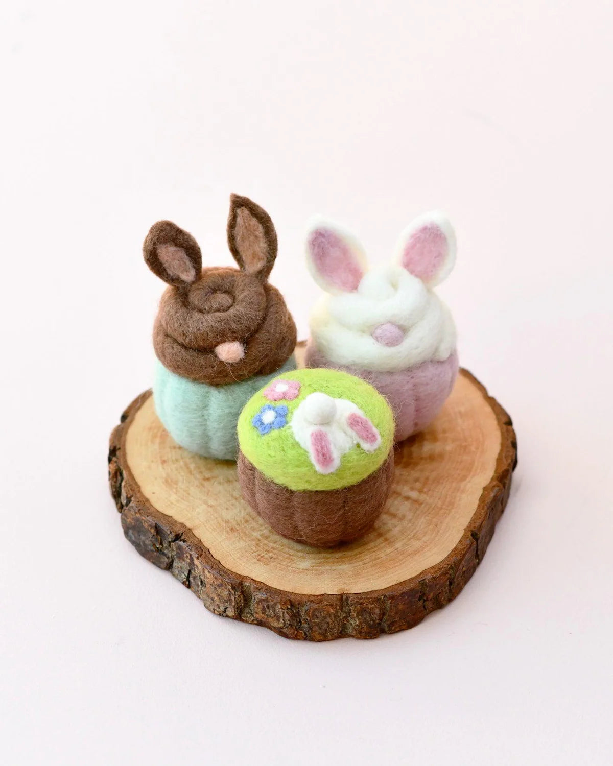 Tara Treasures - Felt Easter Bunny Cupcakes - Set of 3