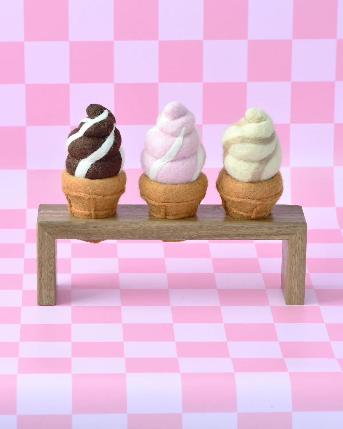 Tara Treasures - Felt Strawberry Soft Serve Ice Cream