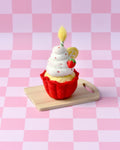 Tara Treasures - Felt Giant Strawberry Cupcake with Candle