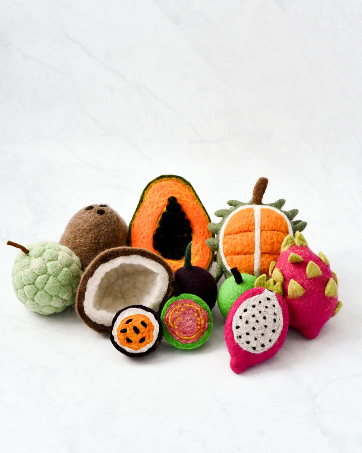 Tara Treasures - Felt Tropical Fruits Play Food Set (Set of 11 pieces)