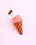 Tara Treasures - Felt Watermelon and Coconut Sorbet Ice Cream (2 Scoops)