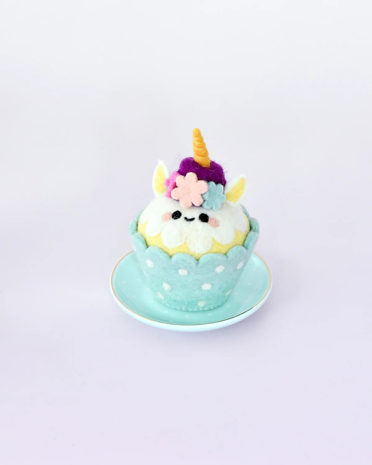 Tara Treasures - Felt Unicorn Cupcake with Purple Hair