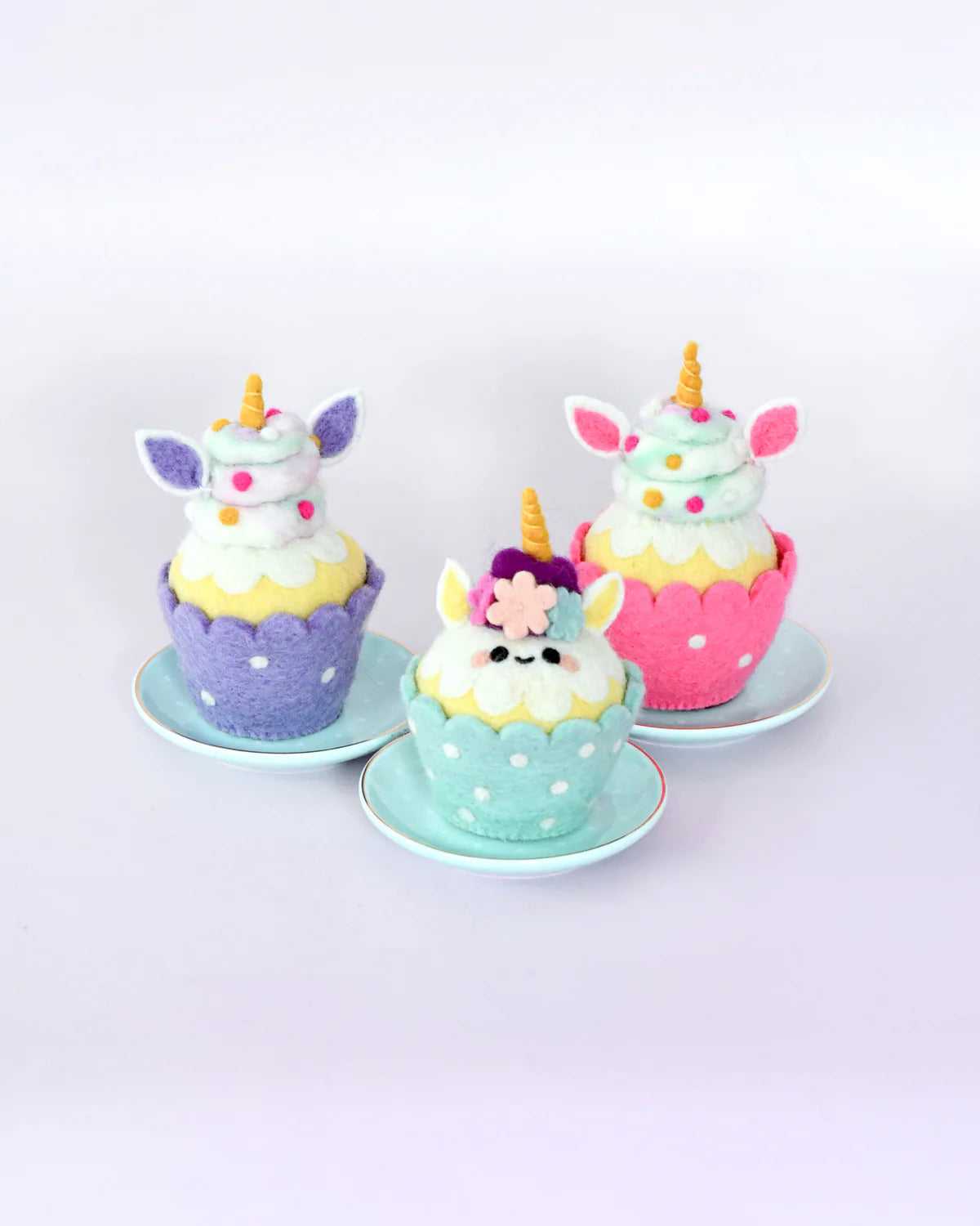 Tara Treasures - Felt Unicorn Cupcake with Purple Hair