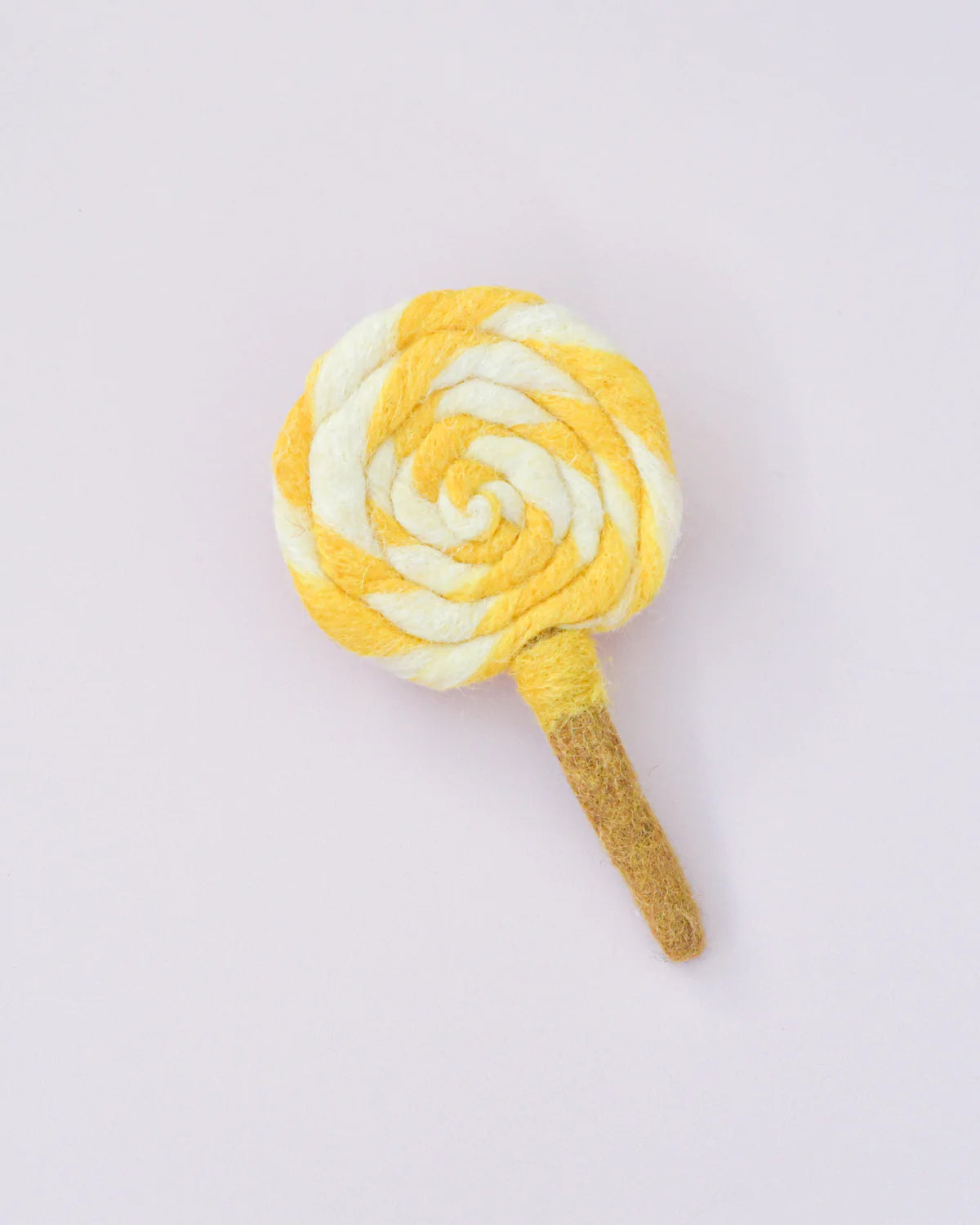 Tara Treasures - Felt Yellow and White Swirl Lollipop