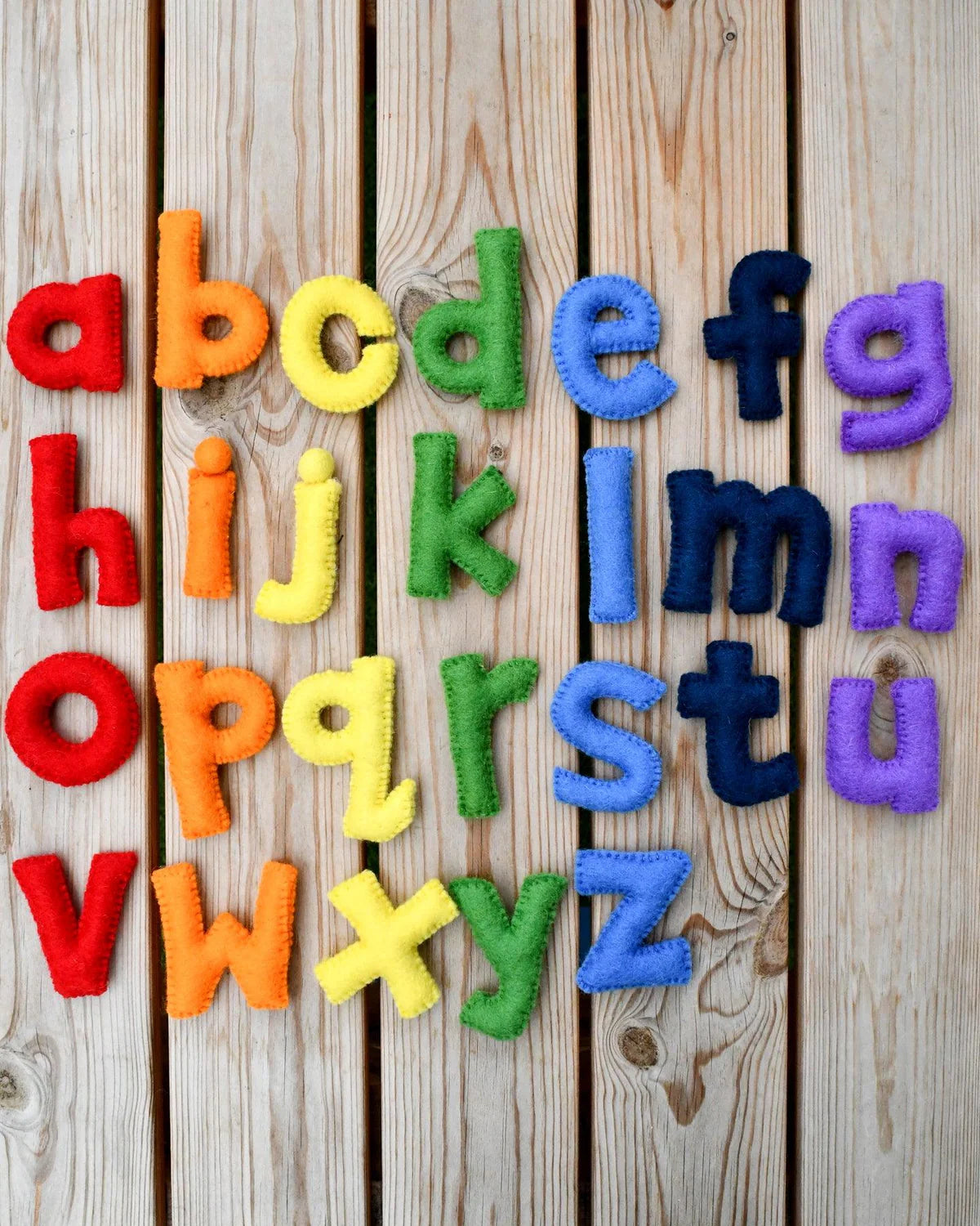 Tara Treasures - Felt Alphabet Lowercase Small Letters - Rainbow Colourful