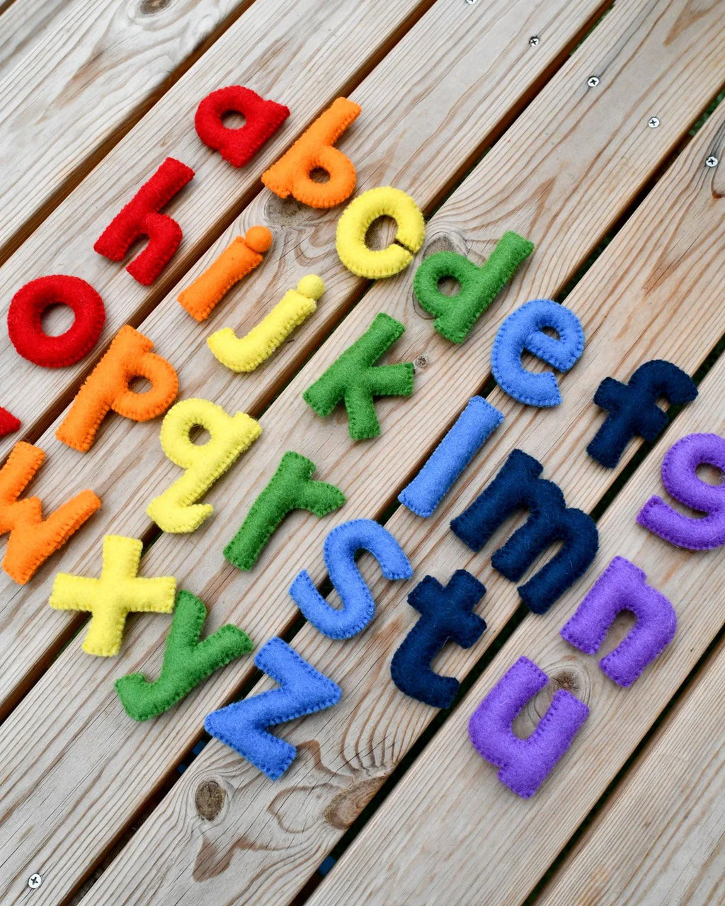 Tara Treasures - Felt Alphabet Lowercase Small Letters - Rainbow Colourful