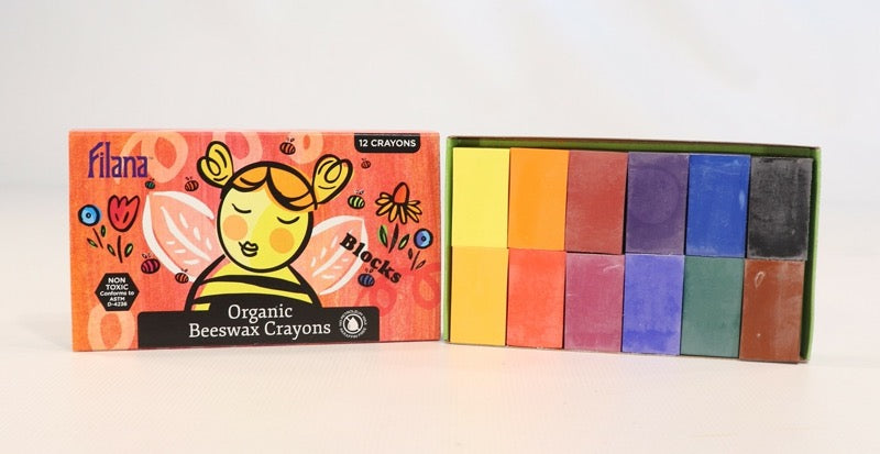 Filana Beeswax Crayons with Brown & Black Block 12