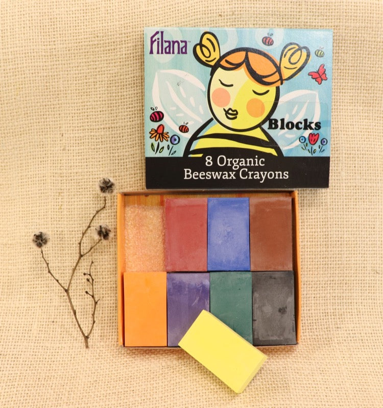 Filana Beeswax Crayons with Brown & Black Block 8