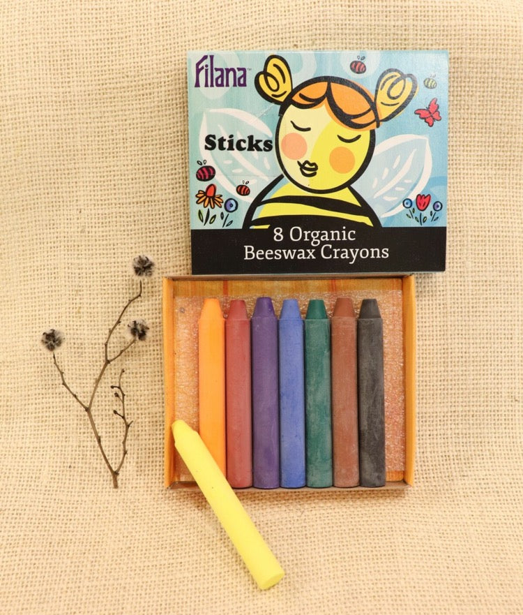 Filana Beeswax Crayons with Brown & Black Stick 8