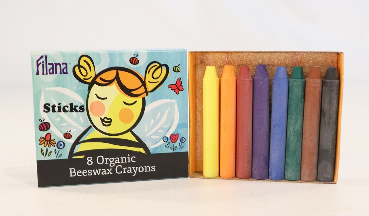 Filana Beeswax Crayons with Brown & Black Stick 8
