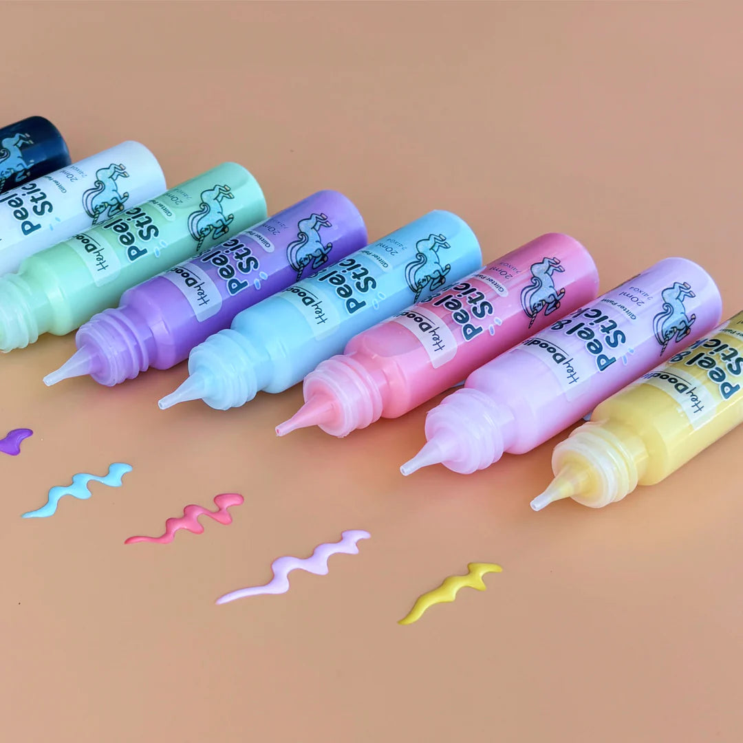 HeyDoodle Peel & Stick Glitter Paint - Easy Peel and Stickable Colours
