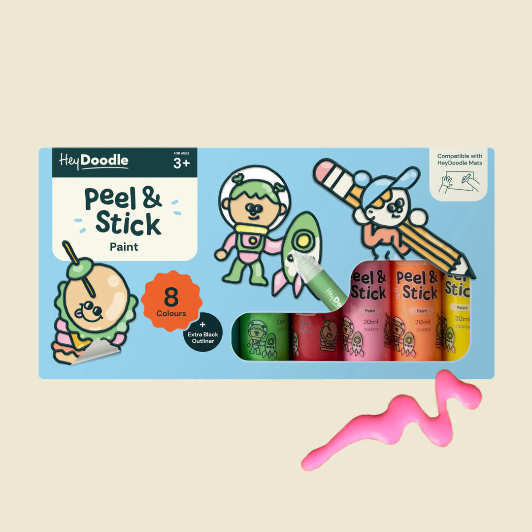 HeyDoodle Peel & Stick Solid Paint - Easy Peel and Stickable Colours