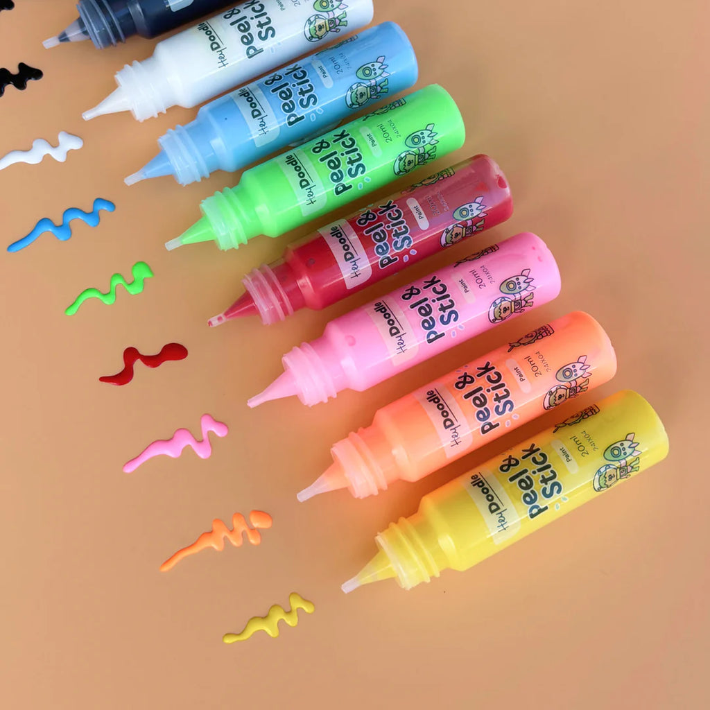 HeyDoodle Peel & Stick Solid Paint - Easy Peel and Stickable Colours