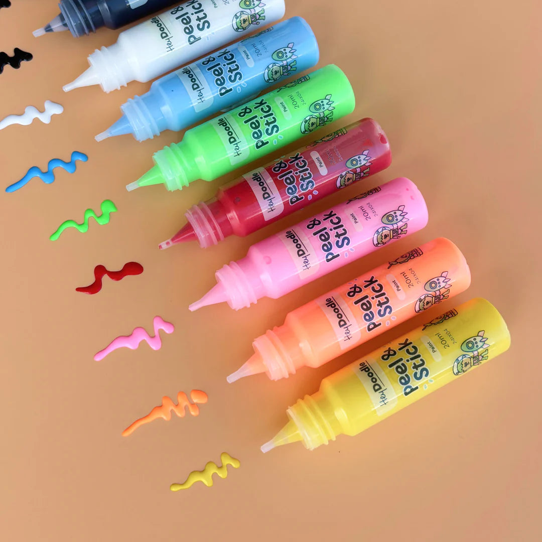HeyDoodle Peel & Stick Solid Paint - Easy Peel and Stickable Colours