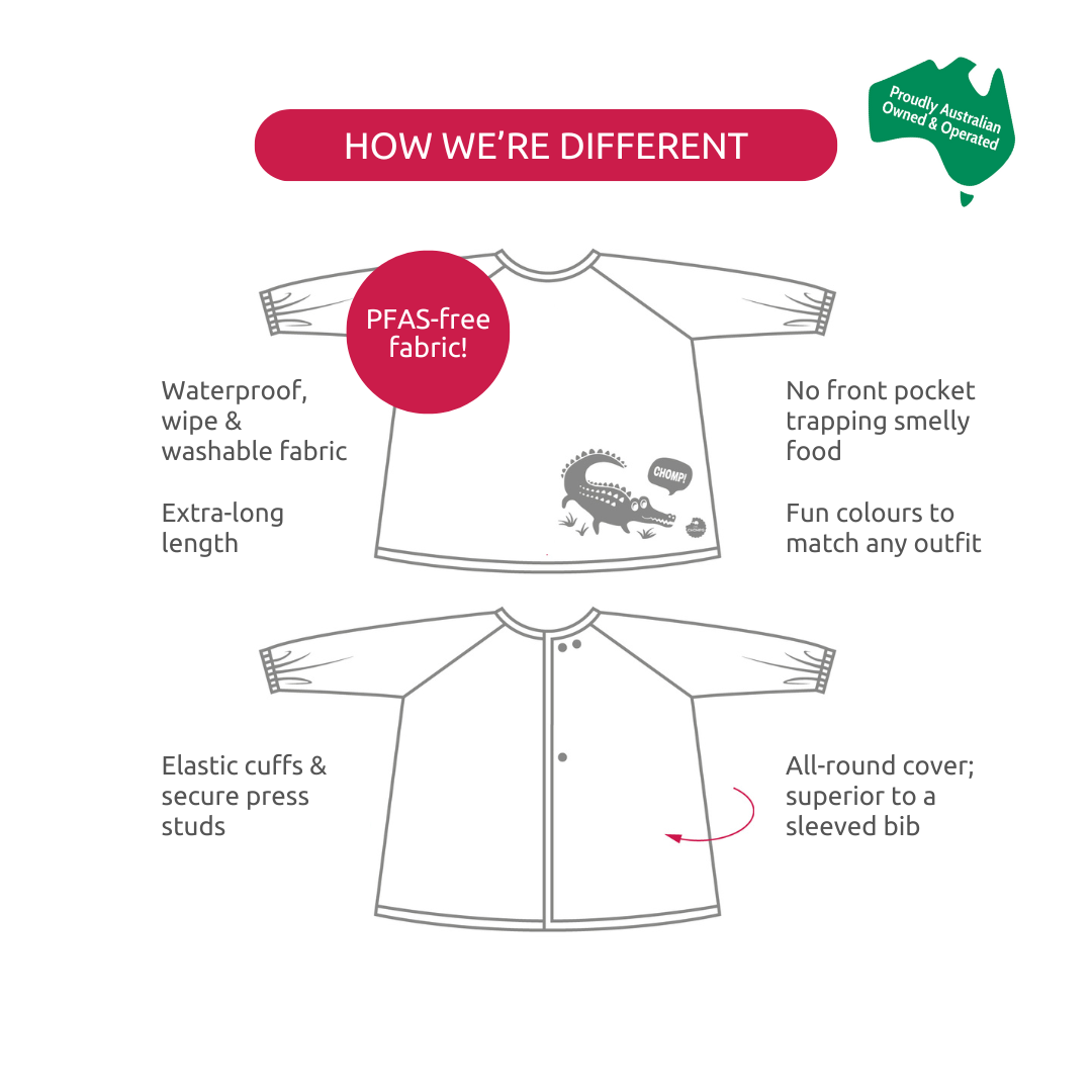 Little Chomps - Messy Mealtime (Toddler) Smock: 8mths to 2+yrs