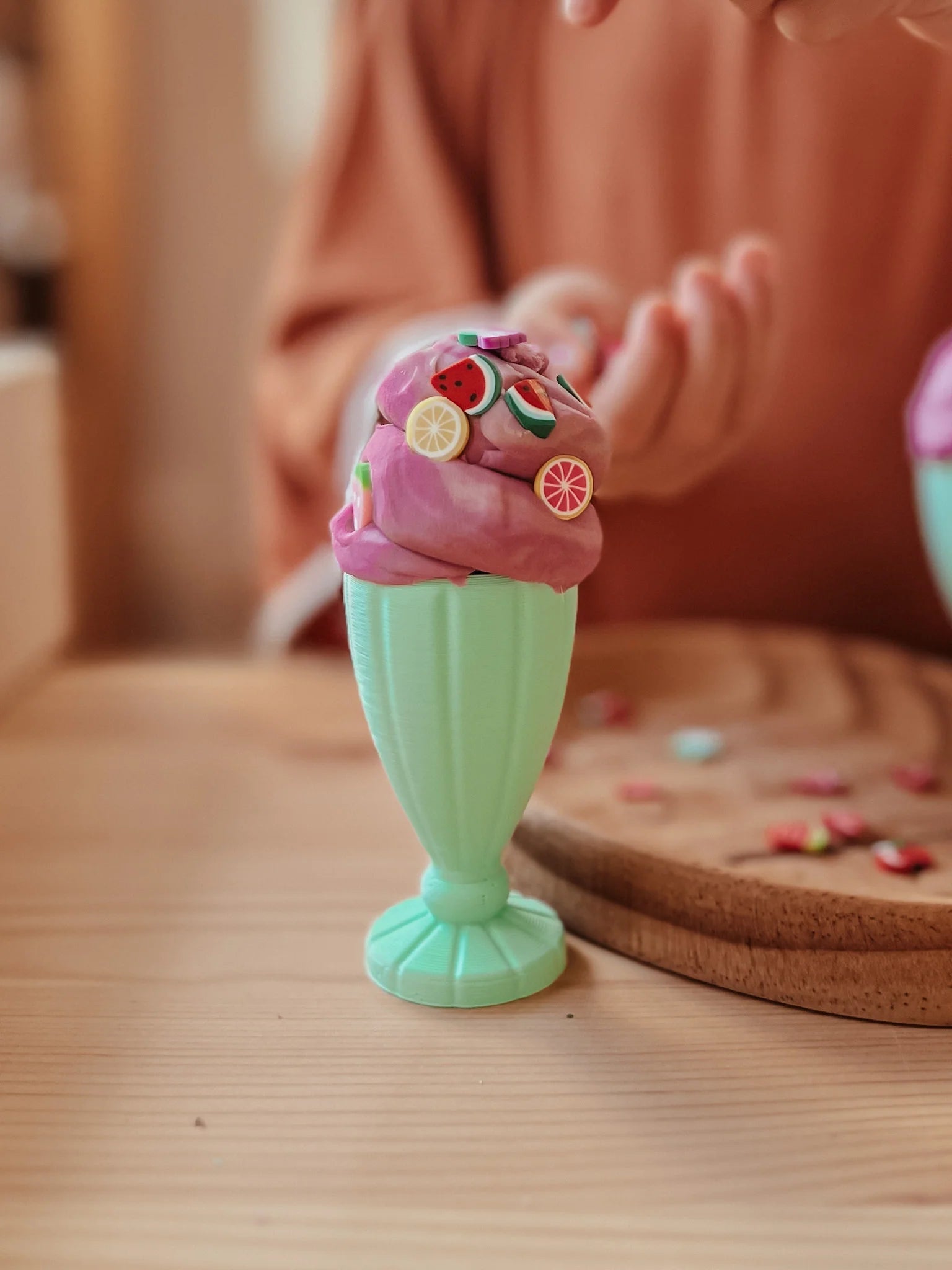 Beadie Bug Play Icecream Shop – Single Scoop Kit (Mint Sundae Cup)