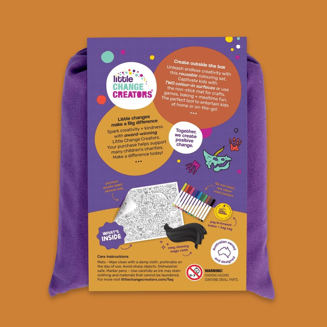 Little Change Creators - LARGE Reusable Silicone Colouring Set - Jurassic
