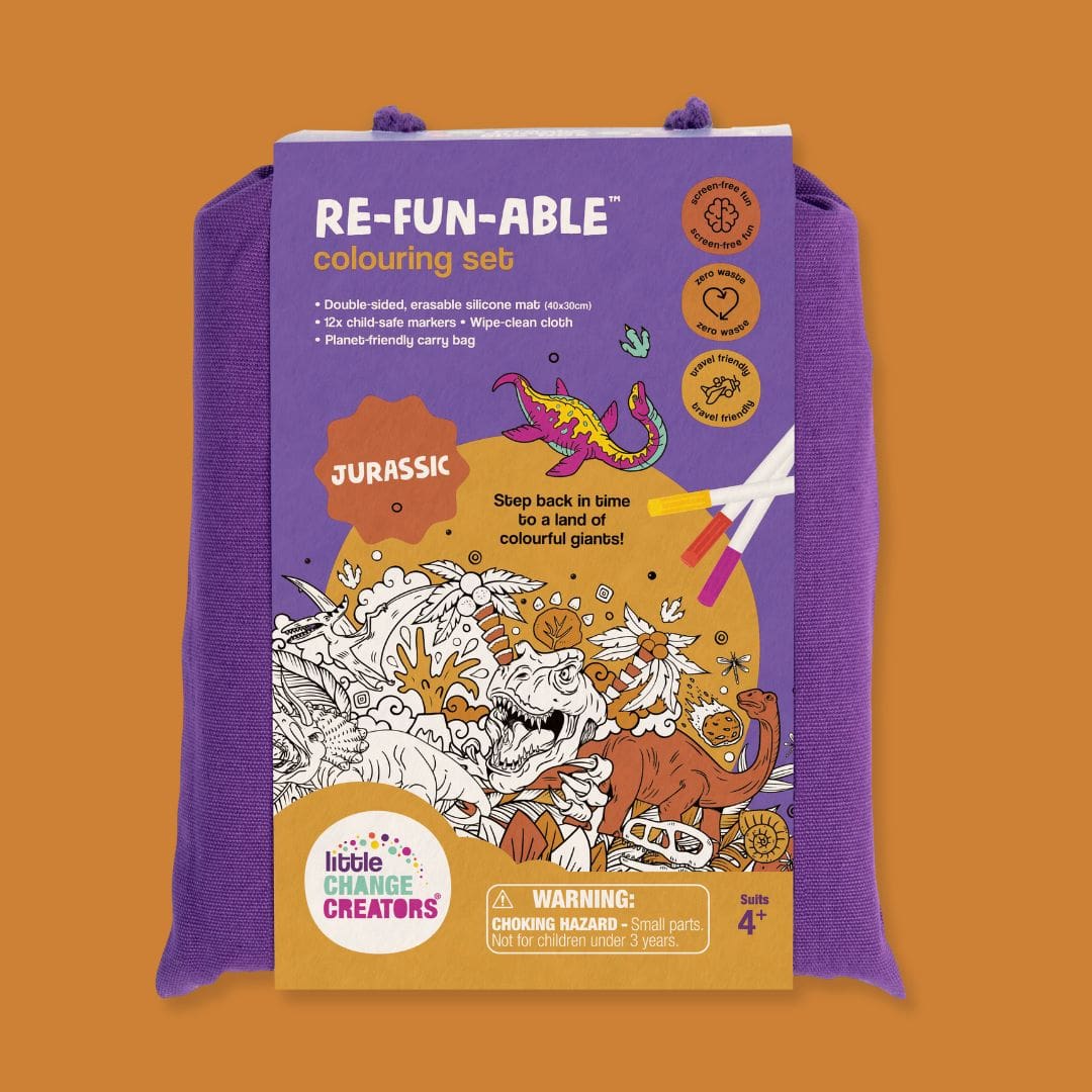 Little Change Creators - LARGE Reusable Silicone Colouring Set - Jurassic