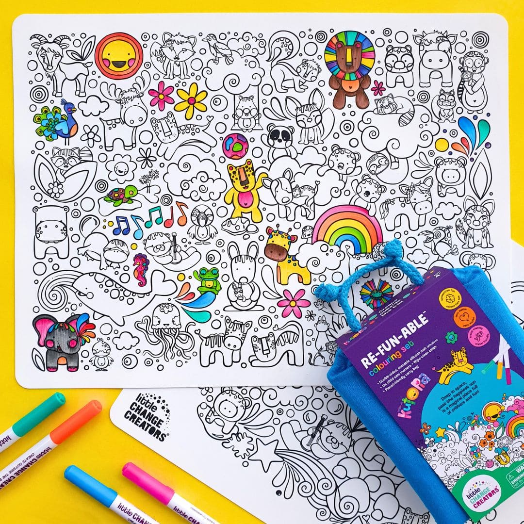 Little Change Creators - LARGE Reusable Silicone Colouring Set - Kutopia