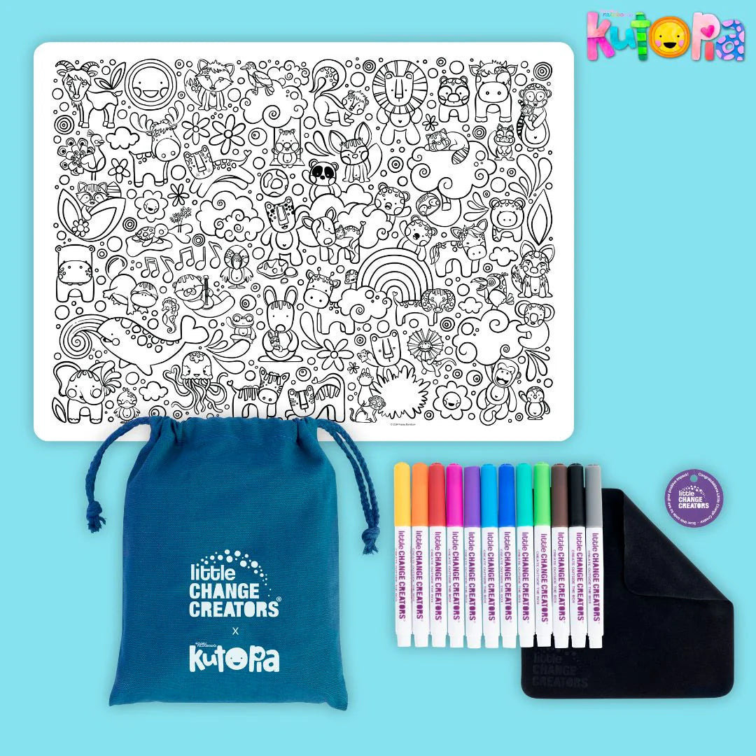 Little Change Creators - LARGE Reusable Silicone Colouring Set - Kutopia