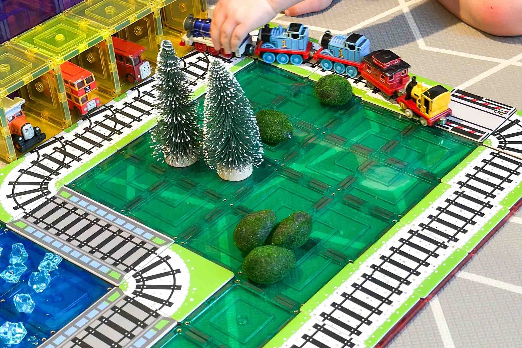 Learn & Grow Magnetic Tile Topper - Train Pack (36 Piece)