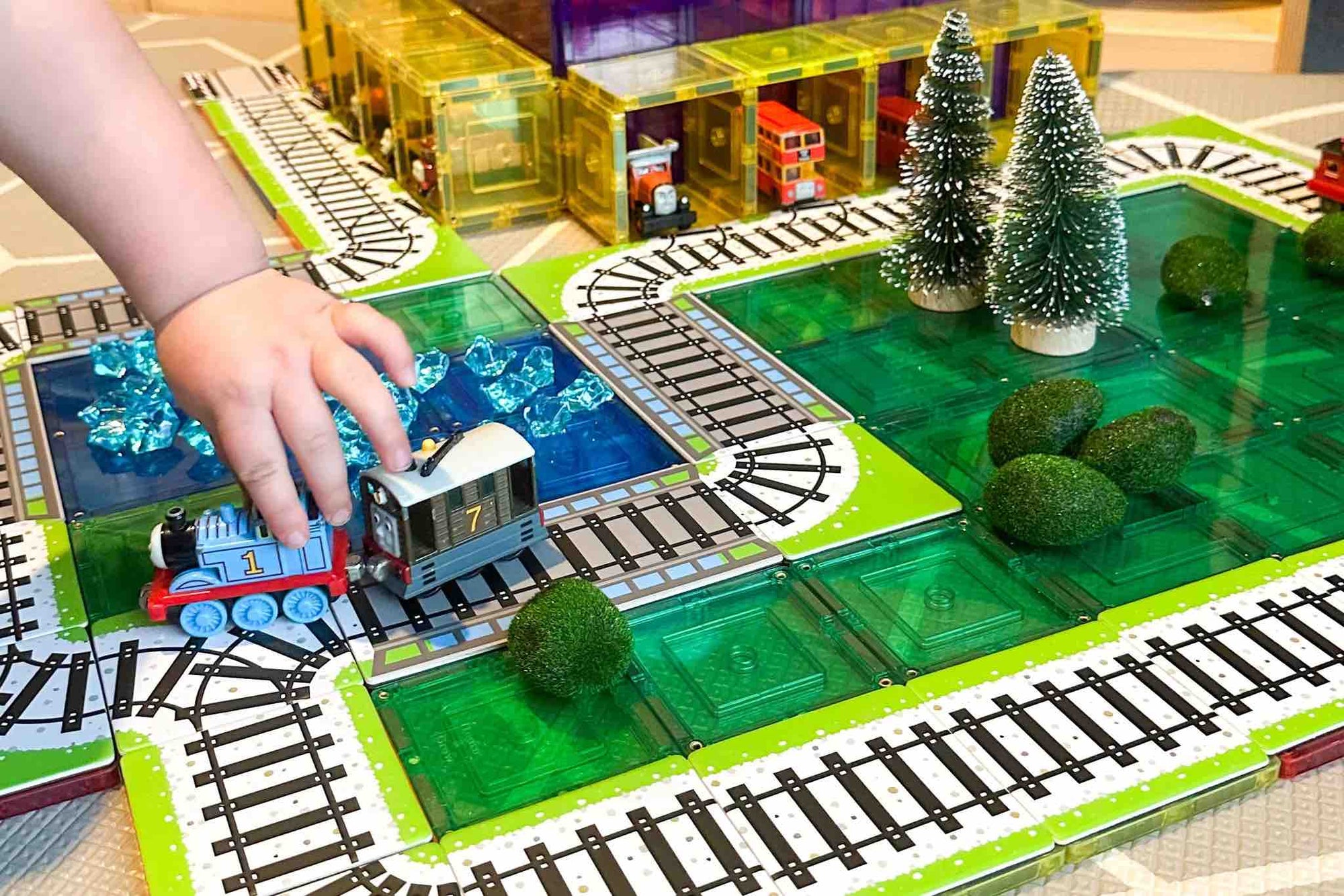 Learn & Grow Magnetic Tile Topper - Train Pack (36 Piece)
