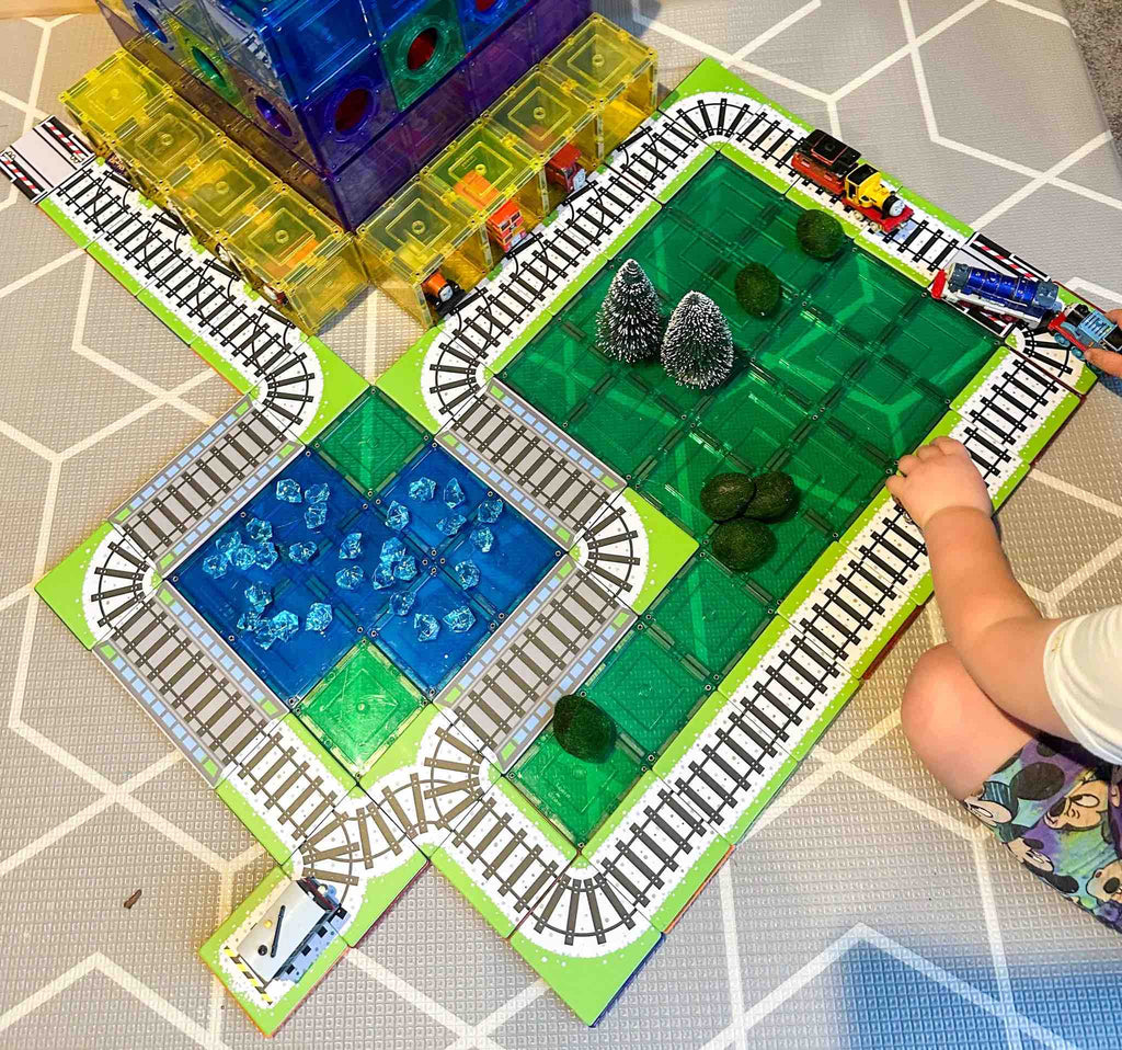 Learn & Grow Magnetic Tile Topper - Train Pack (36 Piece)