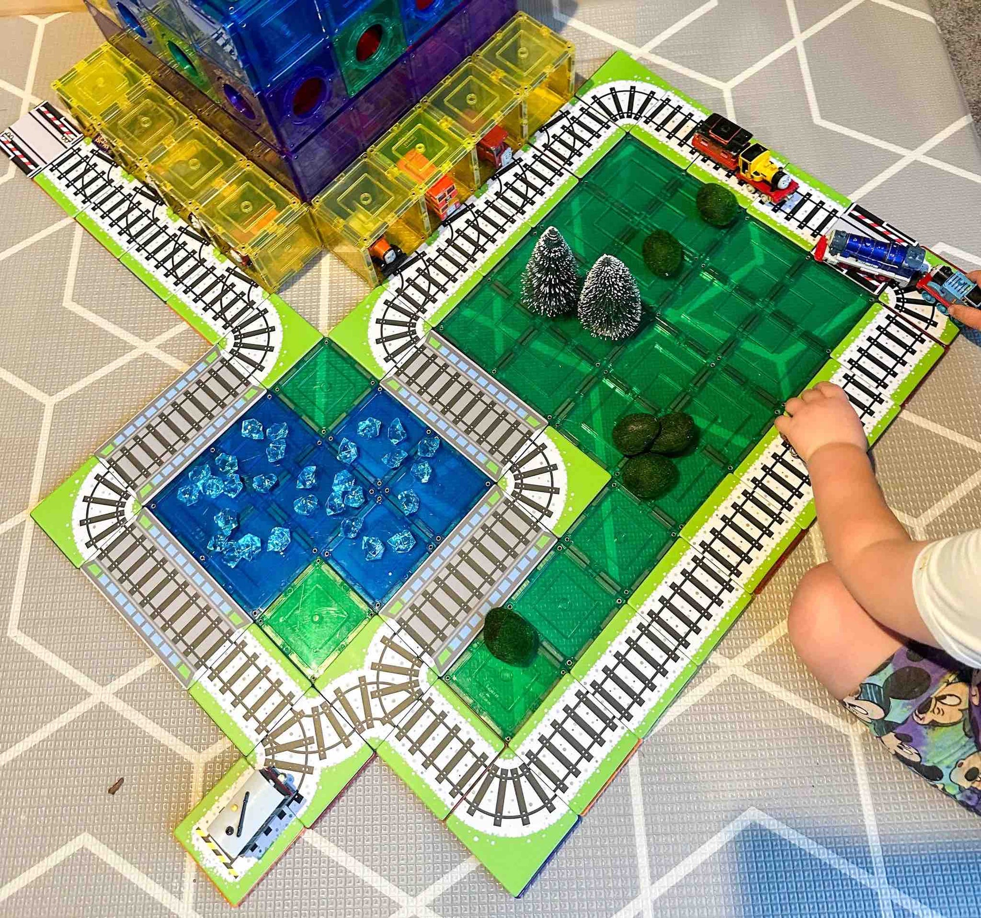 Learn & Grow Magnetic Tile Topper - Train Pack (36 Piece)