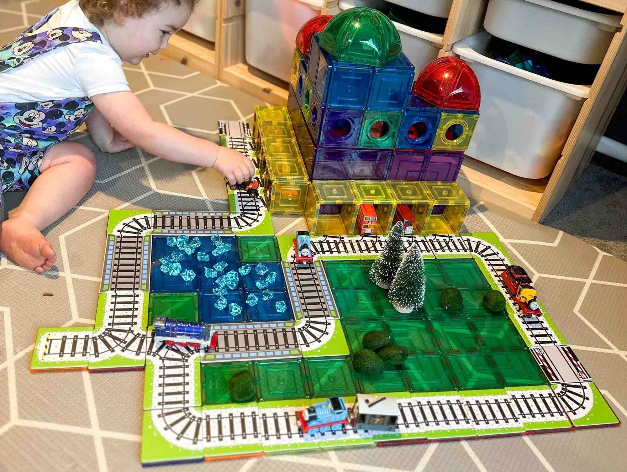 Learn & Grow Magnetic Tile Topper - Train Pack (36 Piece)
