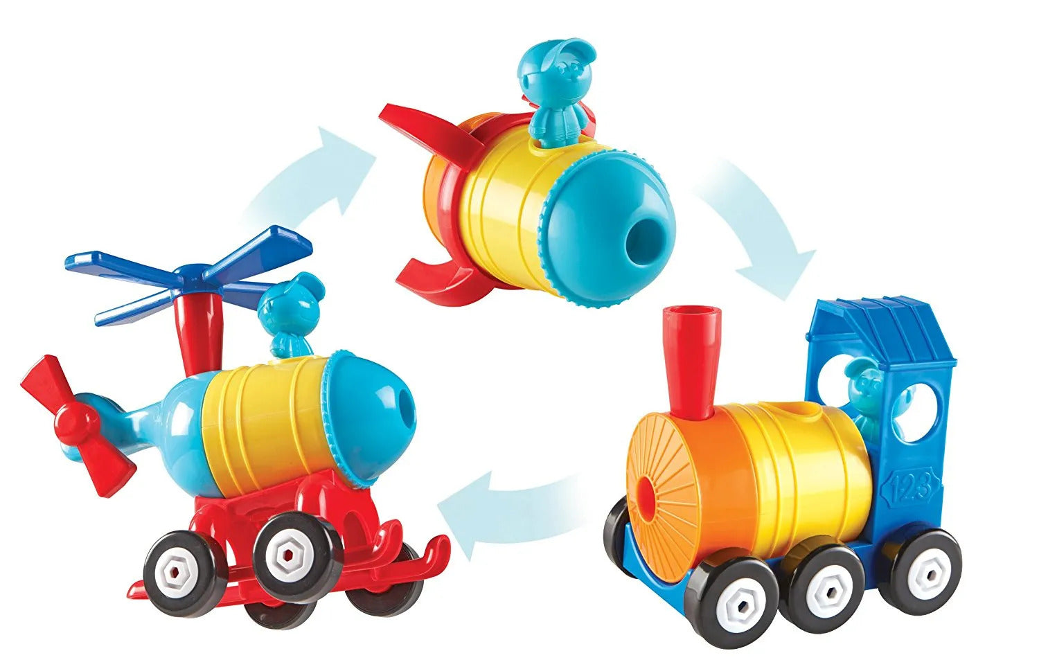Learning Resources - 1-2-3 Build It! Train/Rocket/Helicopter